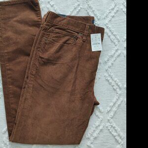 J. Crew Flex Brown Corduroy Men's Pants Size W32 L32 Slim Fit
